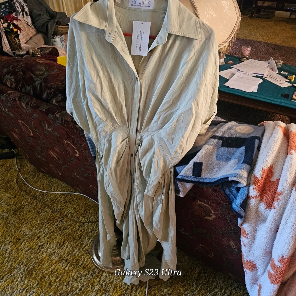Katwalk Button-Front Trench Dress